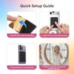 Humble® Suction Phone Sticker Silicone Grip, Sticky Phone Mount, Hands-Free Mobile Holder, Reusable Anti-Slip Stand for Mirror, Glass, Tile, Shower, All Smartphones for Selfies & Videos (Pack of 3) - Image 2