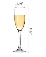 Champagne Glasses, Sparkling Slim Wine Glass, Set of 6 Pieces, 200 ml, Clear Flute Glasses, Long Stem Lead Free Champagne Glasses for Home, Bar, Wedding, Restaurant - Image 2