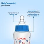LuvLap Anti-Colic Slim/Regular Neck Essential Baby Plastic Feeding Bottle, 250Ml (Pack of 2), New Born/Infants/Toddler Upto 3 Years, Jungle Tales & Wild Flowers, BPA Free,Blue - Image 3