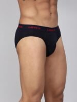 Levi's 009 Neo Brief for Men | 100% Pure Cotton | Solid Men's Underwear | Breathable | Branded Outer Elastic Anti-Roll Waistband | Extra Supportive Gusset | Dual Layer 3D Pouch | Tagless | Pack of 2 - Image 3