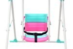 BABYBLESSING Baby Swing Jhula for Kids, Single Seater Swing Chair with Safety Belt, Alloy Steel Frame, Pink and Aqua, Indoor Outdoor Garden Swing for Children - Image 2