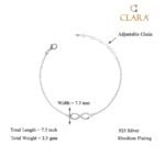 Clara 925 Sterling Silver Infinity Adjustable Bracelet Gift for Women - Image 5