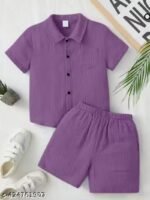 Baby Boys Multicolor Co-Ord Set | Soft Cotton Half Sleeve Shirt and Shorts Combo | Outfit for Kids | Stylish Lightweight Clothing for Toddlers & Infants - Image 2