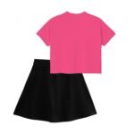 KYDA KIDS® 100% Pure Cotton Girls Printed Crop Top and Skirt with Attached Inner shorts Co-ords Set - Image 4