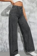 Trendy Straight Fit Jeans for Women and Girls Durable Cotton Blend Perfect Casual Look - Image 2
