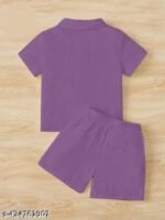 Baby Boys Multicolor Co-Ord Set | Soft Cotton Half Sleeve Shirt and Shorts Combo | Outfit for Kids | Stylish Lightweight Clothing for Toddlers & Infants - Image 3