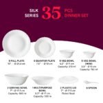 Larah by Borosil 35 Pieces Opalware Dinner Set for Family of 6 - Image 5