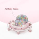 TOY POD Baby Walker for Boys & Girls (6-18 Months) – 360° Rotation, Adjustable Height, Anti-Rollover & Multi-Function Activity Walker for Toddlers (Pink) - Image 3