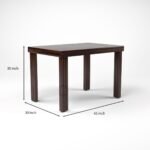 VK Furniture Sheesham Solid Wood 4 Seater Dining Table Set of Four with 4 Print Cushion Chairs for Dinner Hall Kitchen Living Room Home Office Restaurant |L45 X W30 X H30|Walnut - Image 4