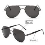 Black Jones Polarized Sunglasses | Full Rim Aviator Shape | 100% UV Protected Goggles | For Men & Women | Silver & Gun-Metal (Black) | Pack of 1 - Image 5