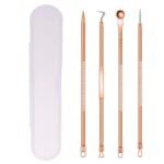 Pink Line Blackhead Remover Tool Kit - 4 in 1 Acne and Pimple Removal Tool - Nose & Face Blackheads Remover & White Heads Removal, Acne Removal Tool, Tweezers, Rose Gold - Image 2