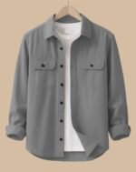 DEELMO Men’s Stylish Cotton Blend Casual Shirt || Full Sleeve Button-Down Shirt with Dual Flap Pockets || Comfortable Breathable Fabric || Perfect for Casual Office and Outing Wear - Image 2