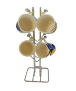 Silver Stainless Steel Tabletop Cubby Shelf Cup Rack - Ideal for Kitchen, Coffee, and Tea Mug Display, Elegant Dining Table Cup Holder for 12 Cups (Pack of1) (NHSP) - Image 3