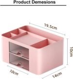 Shuttle Art Desk Organiser | ABS Plastic Table Organiser with 5 Compartments & 2 Drawers | Multifunctional Pen Stand for Table & Stationery Storage for Office, Home & Study Desk (Blue) - Image 2