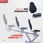 Propel FitnessOne PDA 81 Recumbent Exercise Bike/Cycle with Back Support for Home | Dual Motion Arms | 8-Level Magnetic Resistance | Adjustable Sliding Seat | LCD Display | 120kg Capacity - Image 5