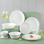 Larah by Borosil 35 Pieces Opalware Dinner Set for Family of 6 (White) - Image 2