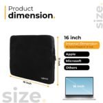 Tressential 16 Inch Laptop Sleeve, Water-Resistant, Shock-Resistant Padding, for MacBook, Dell, HP, Lenovo (Black, 16 inch) - Image 2