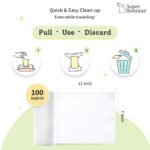 superbottoms Disposable Easy Clean Top Sheets l Diaper Liners l Easy To Dispose l Compatible With Cloth Diaper, Langot & Padded Underwear l Hypoallergenic, Skin-Friendly l Pack of 100 - Image 2