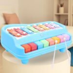 Storio 8 Tone Xylophone Learning Toys Kids Educational Knock Playing 2 in 1 Colorful Plastic Percussion Piano Toy (Multi Color) - Image 6
