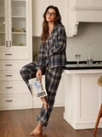 PABROS Night Suit for Women with Full Sleeve Button-Down Top with Pant Dress for Woman,Night Dress for Woman, Two-Piece Loungewear Set - Image 2