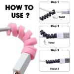 Sounce 25 Pcs Spiral Cable Protectors & Wire Protectors Spring Wire for All Wired Accessories for USB Charger, Data Cable, Headphones, MacBook, Laptop, Elastic Cord Saver (Multi-Color) - Image 4