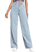KOTTY Women’s High Waist Denim Jeans | Straight, Relaxed & Wide Leg Fit | Light Blue, Dark Blue & Black | Casual Regular Length Fashion Wear - Image 3