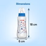 LuvLap Anti-Colic Slim/Regular Neck Essential Baby Plastic Feeding Bottle, 250Ml (Pack of 2), New Born/Infants/Toddler Upto 3 Years, Jungle Tales & Wild Flowers, BPA Free,Blue - Image 6