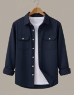 DEELMO Men’s Stylish Cotton Blend Casual Shirt || Full Sleeve Button-Down Shirt with Dual Flap Pockets || Comfortable Breathable Fabric || Perfect for Casual Office and Outing Wear - Image 2