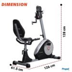 Propel FitnessOne HDA 75i Dual Action Recumbent Exercise Bike/Cycle with Back Support | 8-Level Magnetic Resistance | 5kg Flywheel | Adjustable Seat | LCD Display | 120kg Capacity - Image 6