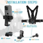 Sounce Mobile Phone Chest Strap Mount GoPro Chest Harness Holder for VLOG/POV Compatible with All Cell Phones and GoPro Hero 9, 8, 7, 6, 5,OSMO Action, AKASO and Other Action Camera - Image 3