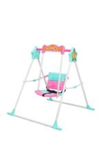 BABYBLESSING Baby Swing Jhula for Kids, Single Seater Swing Chair with Safety Belt, Alloy Steel Frame, Pink and Aqua, Indoor Outdoor Garden Swing for Children - Image 3