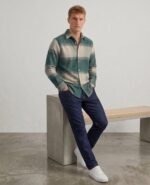 DEEMOON Men's Premium Cotton Blend Printed Checkered Shirt | Full Sleeve Plaid Casual Button-Down Shirt | Soft & Comfortable Regular Fit | Office, Travel & Everyday Wear - Image 5