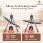 Infantso Automatic Baby Swing with 5 Point Safety Harness, Adjustable Swing for Baby 0-2 Years with Bluetooth & Remote Control, 5-Speeds, Mosquito Net, Soothing Music, Free Cushion (Grey) - Image 7