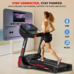 PowerMax Fitness TDM-98 4HP Foldable Motorized Manual Incline Treadmill for Home Use, 110kg Max User, Max Speed-10kmph, Preset programs, Heart Rate Sensors, AUX, Speaker, USB, LED Display,Black - Image 10