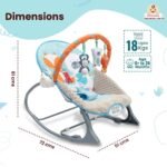 INFANTSO Baby Rocker & Bouncer for 0 to 2 Years (Blue), Portable Rocker for Newborn with Mosquito Net, Calming Vibrations, Soft Music & 3 Hanging Toys, 5-Point Safety Harness - Image 7