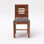 VK Furniture Sheesham Solid Wood 4 Seater Dining Table Set of Four with 4 Print Cushion Chairs for Dinner Hall Kitchen Living Room Home Office Restaurant |L45 X W30 X H30|Brown - Image 6