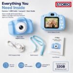 Storio Rechargeable Kids Camera Toy 3.0MP - Blue | 1080P Video Camera with 2-Inch Screen Supports 32GB with Games,Filters,Time-Lapse Educational Birthday Gift for Boys & Girls Age 3–12 - Image 7