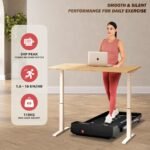 PowerMax Fitness Walkpad 3HP Compact Motorized Treadmill for Home-Office Use with Remote Control, Walking Pad for Max User 110Kg,Top Speed 10Km/H,1000X400Mm Running Deck,LED Display,iPad Holder,Black - Image 3