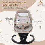 Infantso SLEEP EASE (2-in-1) Baby Swing Cradle / Rocker & Bouncer | Automatic Cradle, Electric Swing & Rocker, Cradle for New born, Automatic Swing / Rocker with Bluetooth Music, Remote, Safety Harness, Mosquito Net, Feeding Tray & Soft Cushion, Kids Rocking Chair with Hanging Toys- Cradle & Swing for 0-12 Months Weight upto 9 Kg - Image 3