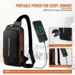 Crossbody Sling Bag | Water-Resistant Chest Backpack with USB Charging Port | Anti-Theft Shoulder Side Messenger Bag for Travel, Office, Cycling, Tablet & Daily Essentials - Image 3