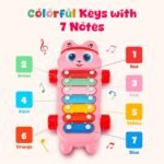 Mommers Xylophone Musical Educational Toy for Kid (1-3Year Old) I Toddlers Babies Kids Girls, Boys I 2-in-1 Piano Combined I Safe for Kids Drum Sticks for Fast and Fun Learning for Kid (Pink) - Image 5