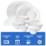Larah by Borosil 35 Pieces Opalware Dinner Set for Family of 6 (White) - Image 4