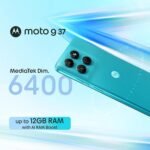 Motorola g37 Power 5G (Pantone Capri (Cyan), 8GB RAM, 128GB Storage) | MediaTek Dimensity 6400 Processor | 50MP AI Camera | 6.66-inch Display | 7000mAh Battery | 5G Smartphone - Image 2
