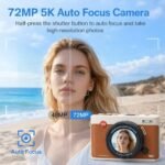 Cason 5K Digital Camera for Photography – 72MP Digital Point and Shoot Camera for Photos and Video with Touchscreen Autofocus,18X Zoom & WiFi Mini Digi Cameras Vintage for Adults - Image 2