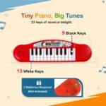 Gooyo GY-3725 Multi-Functional Portable Organ Mini Piano Keyboard Toy | Musical Toy for Kids | Electronic Keyboard Mini Piano | Red | 2xAA Battery (Not Included) | Musical Piano for Gifts - Image 3