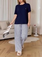 Celary Korean Women’s Pyjama Set|Half Sleeve T-Shirt & Printed Pyjama Set for Women|Size:- M to 4XL|Soft Cotton Blend Comfortable Night Suit for Women - Image 2