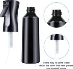 (Black, 300ml) Refillable Empty Mist Water Spray Bottle for Taming Hair in Morning, Hairstyling, Plants, Pets (Black, 300ml) - Image 2