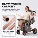StarAndDaisy Stroller for Baby Boy & Girl 0 to 5 Years, Foldable Baby Stroller for 0-3 Year, Compact Pram for Todler, Trolley with Reversible Handle, 5-Point Safety Harness & Storage Basket - Grey - Image 7