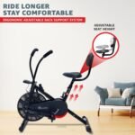 PowerMax Fitness BU-201 Dual Action Air Bike/Exercise Bike for Home |Gym Cycle for Workout With Adjustable Cushioned Seat | Non-Slip Pedals | Moving Handles Black Gym Bike, Max user weight 120 KG - Image 6