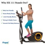 Propel HX 111 Silent Magnetic Elliptical Cross Trainer for Home | Advanced 3-Piece Crank System | 8-Level Resistance | Adjustable Anti-Slip Pedals | Pulse Sensors | 100 Kg Capacity - Image 8